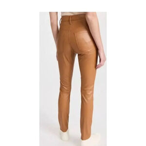 Mother high waisted rail, skim wax on wax off Faux Leather